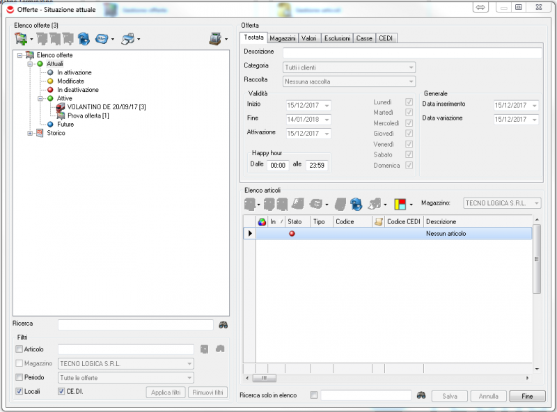 Pagina principale offerte