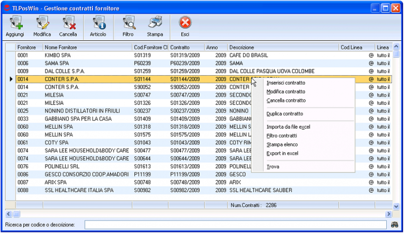 Elenco Contratti Selezione