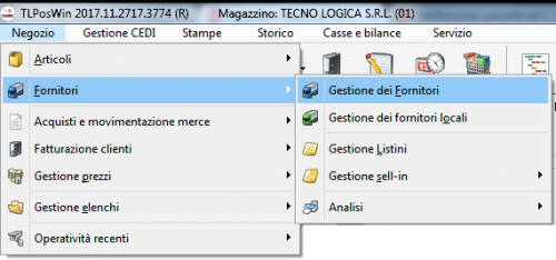 Percorso Gestione Fornitori